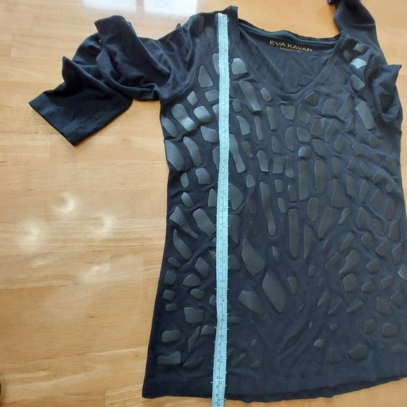 Eva Kayan Faux Leather Animal Print Long Sleeve Top (EU-40,US-30,M) - Picture 10 of 11